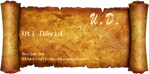 Uti Dávid névjegykártya
